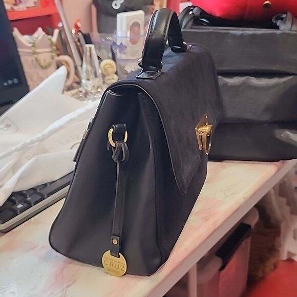 CAPRISA PENELOPE & MONICA CRUZ BLACK SUEDE LEATHER HANDBAG NWOT - Picture 7 of 11